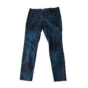 Massimo‎ Jeans Women 16 Blue/Black Premium Denim Abstract Stretchy Curvy Skinny